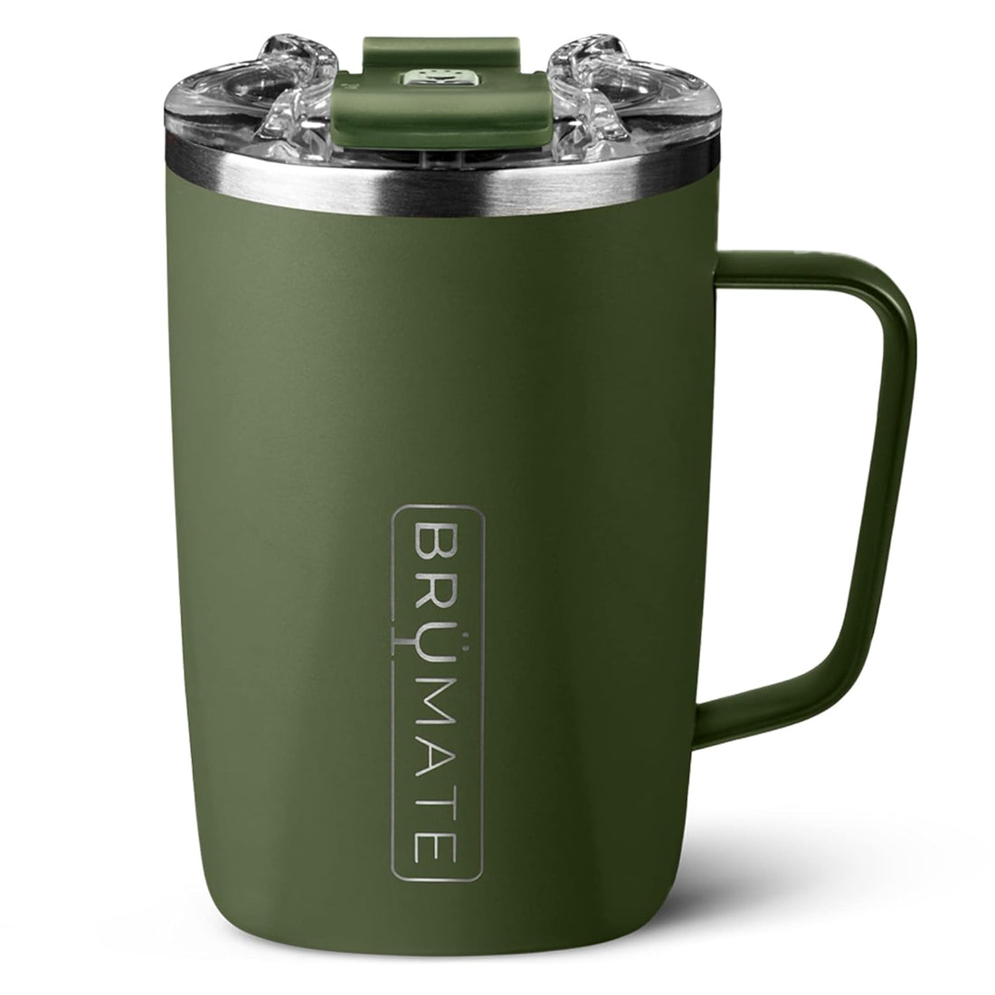 Brumate Toddy - Insulated Coffee Mug with Handle & Lid - 100% Leak-Proof Stainless Steel Coffee Travel Mug - Double Walled Coffee Cup - OD Green