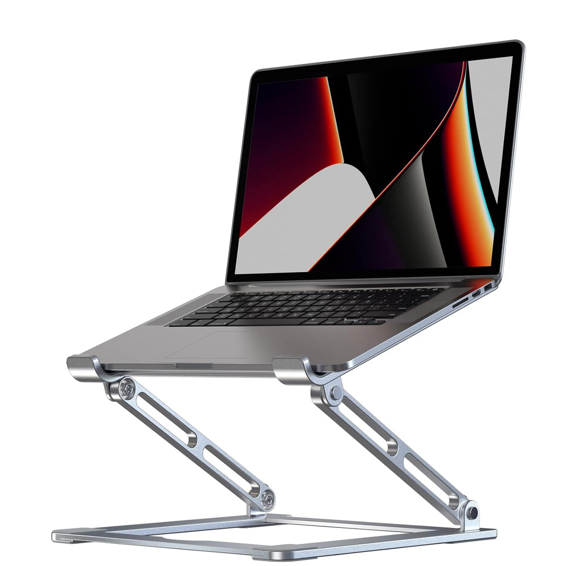 Laptop Stand for Desk, Adjustable Laptop Stand Holder Portable Laptop Riser with Multi-Angle Height Adjustable Computer Stand for MacBook Air/Pro and More Notebooks 10-17.3"-Silver