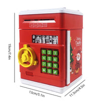 Piggy Bank Toy for Kids Electronic ATM Cash Coin Bank Money Saving Box Piggy Bank for Adults Safe Money Jar with Password Age 3-5-15 Boys Girls Best Birthday Christmas Toy Gifts, Red
