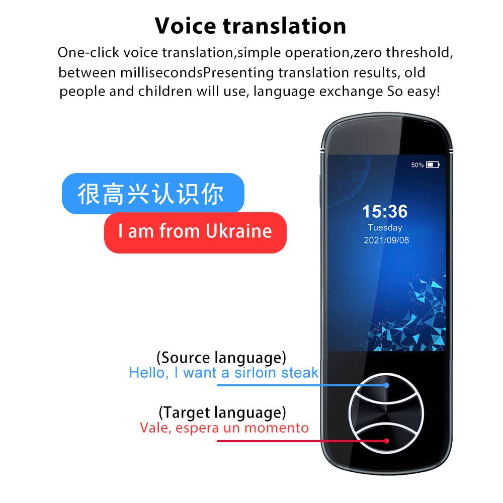 Portable Language Translator Device, 137 Languages Smart Two-Way Instant Voice Translator, Photo Translation, Offline/WiFi Translator with 3.0 HD Touch Screen for Travel, Business Communications