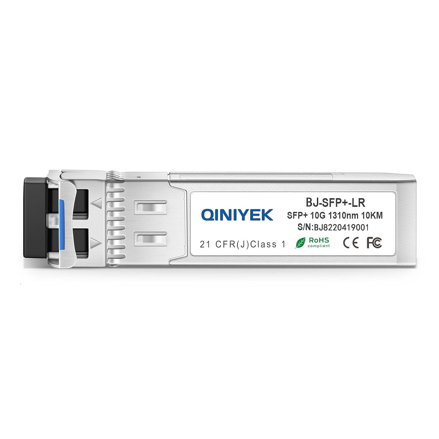 QINIYEK 10GBase-LR SFP+ Transceiver, 10G Singlemode SFP+ LC Module for Cisco SFP-10G-LR, Ubiquiti UF-SM-10G-20, Netgear, Zyxel(SMF,1310nm,10km,DDM)