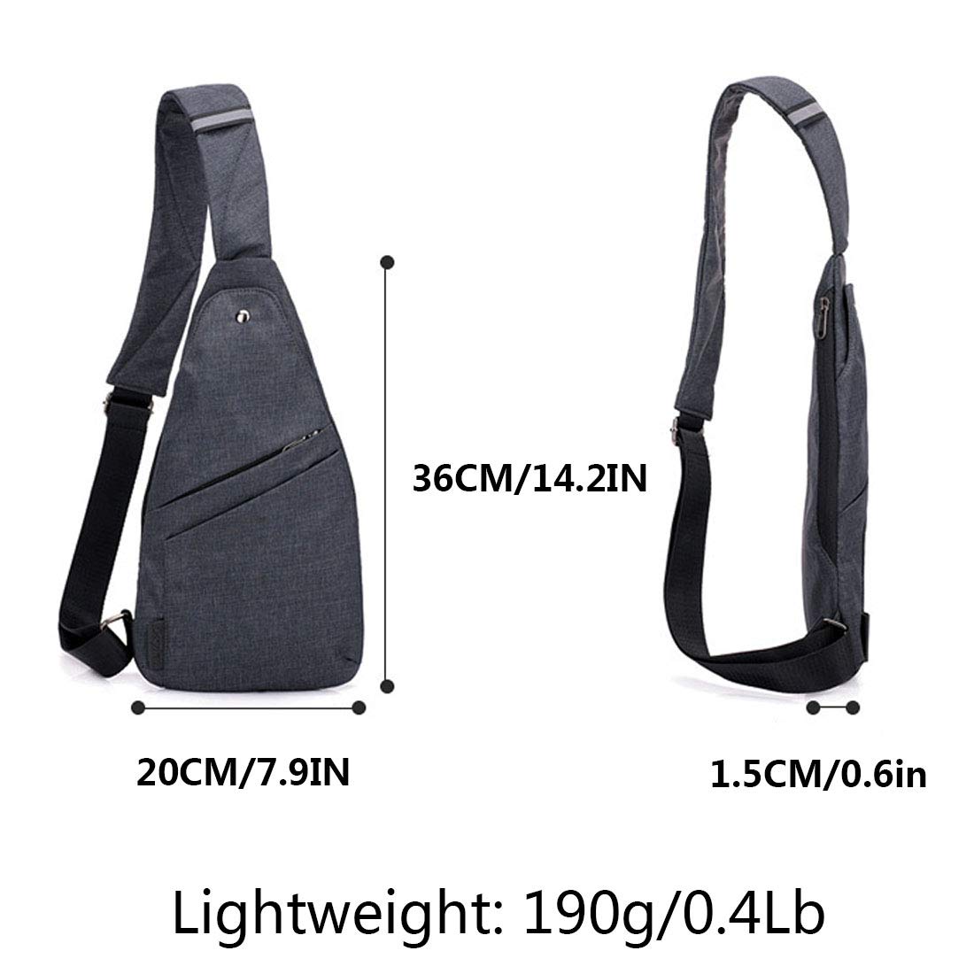 TOLOG Sling Bag Water Resistant Crossbody Personal Pocket Bag Lightweight Chest Shoulder Backpack for Travel Hiking