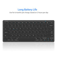 Arteck Ultra-Slim Bluetooth Keyboard Compatible with 2018 iPad Pro 11/12.9, New iPad 9.7 Inch, iPad Air, iPad Mini, iPhone and Other Bluetooth Enabled Devices Including iOS, Android, Windows, Black