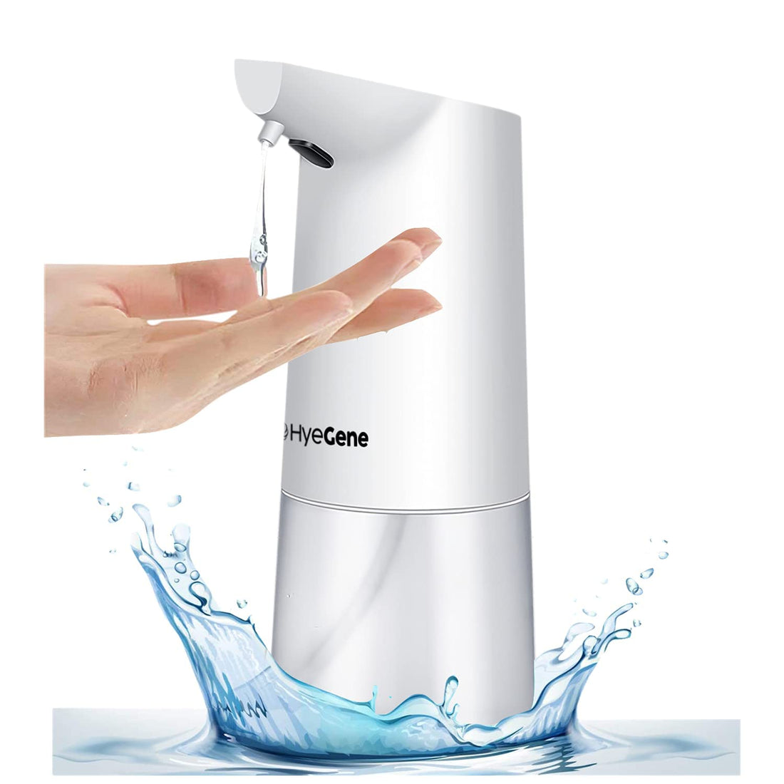 HyeGene Premium Automatic Liquid Soap Dispenser | 12oz / 350ml | Infrared Motion Sensor, Hand Soap Dispenser Automatic for Kitchen Sink, Bathroom, Laundry, Hotel, Restaurant