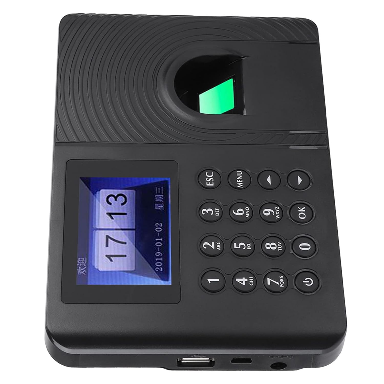 Biometric Fingerprint Password Time Attendance Machine, Employee Checking in Recorder Recognition Device Access Control 2 4In High Definition Color LCD Screen Attendance Controller (1)