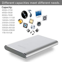 HWAYO 160GB Portable External Hard Drive, USB3.1 Gen 1 Type C Ultra Slim 2.5'' HDD Storage Compatible for PC, Desktop, Laptop, Mac, Xbox One (Silver)