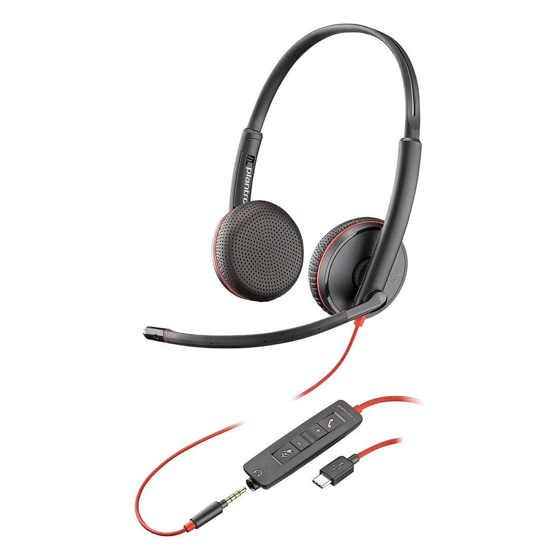 Plantronics Poly 3225 C3225 USB-C Ww Wired Headphone (Black),209751-101,in-Ear