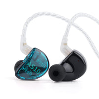 KZ AS10 5BA HiFi Stereo in-Ear Earphone High Resolution Earbud Headphone with 0.75mm 2 pin Cable, Five Balanced Armature Drivers, Noise Cancelling (with Mic, Cyan)