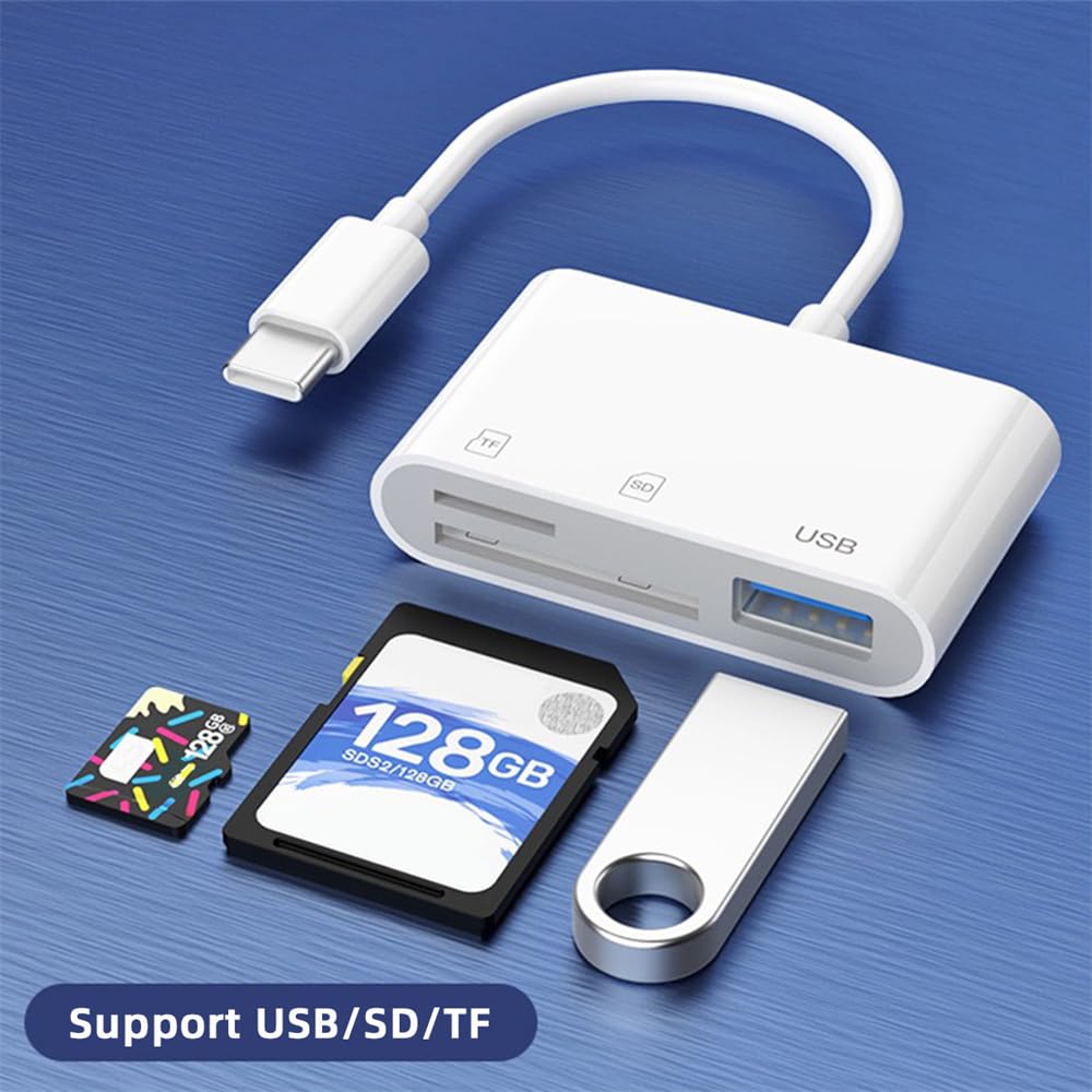 NFHK USB 2.0 Type C USB-C to TF Micro SD SDXC USB Female Card Reader Adapter Compatible with MacBook Laptop Tablet Phone