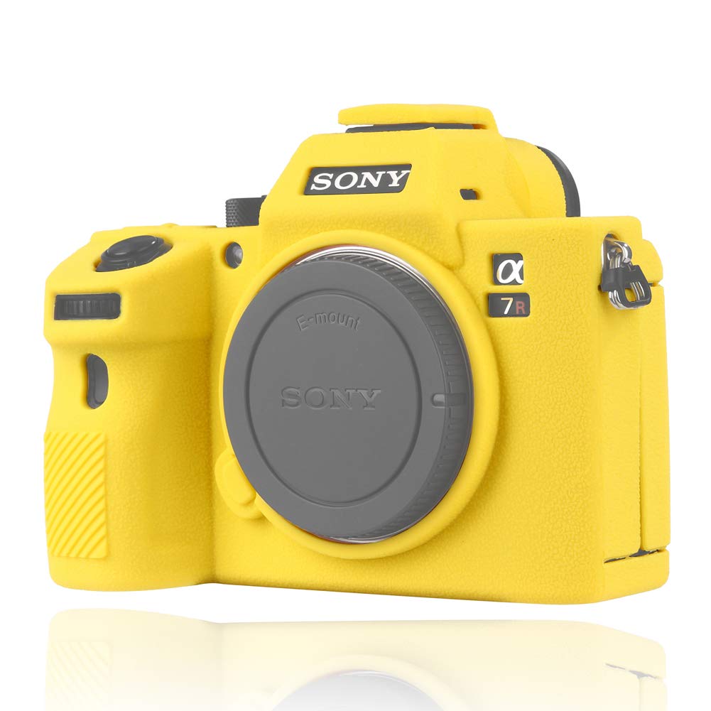 Easyhood Camera Case for Sony A7 iii A7 riii Sony ILCE-7RIII A73 A7R3 Soft Silicone Rubber Camera Protective Body Case Skin Camera Bag Protector Cover (Yellow)