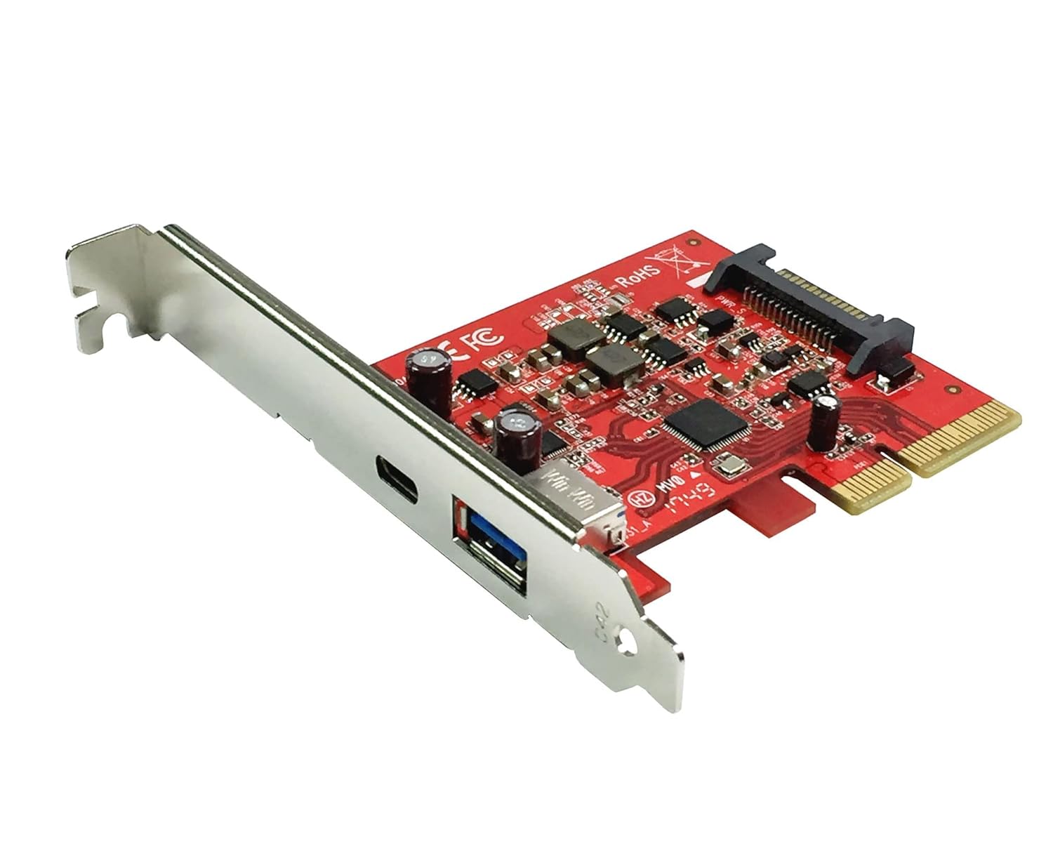 Ableconn PU31-AC-2 USB 3.1 Gen 2 (10 Gbps) Type-C & Type-A PCI Express (PCIe) x4 Host Adapter Card (ASMedia ASM2142 Chipset)