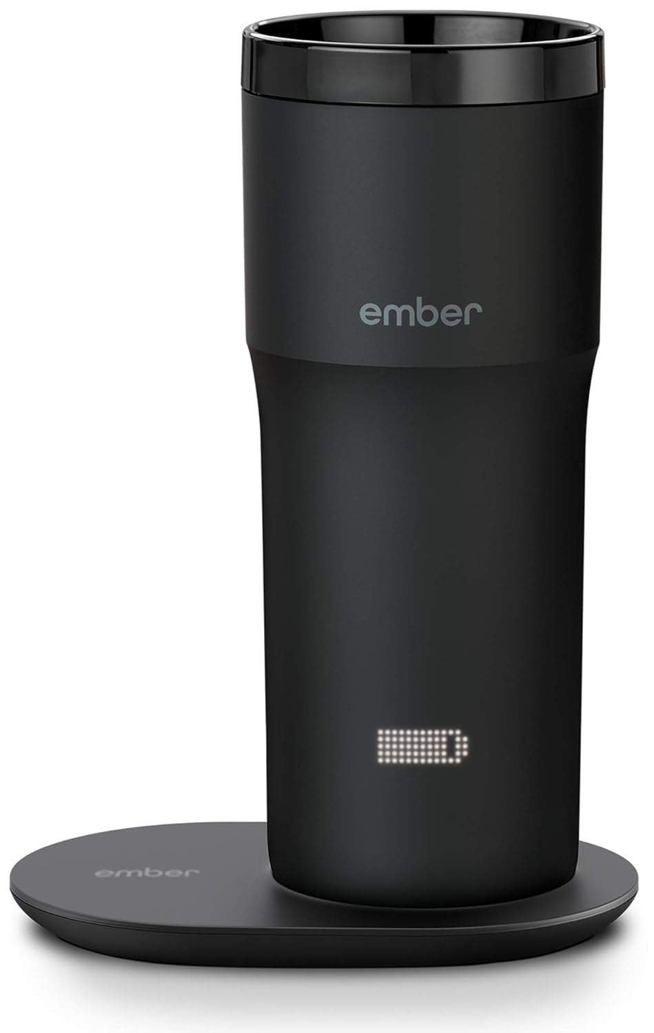 Ember Temperature Control Travel Mug 2, 12 oz, Black, 3-hr Battery Life - App Controlled Heated Coffee Travel Mug - Improved Design (Stainless Steel)
