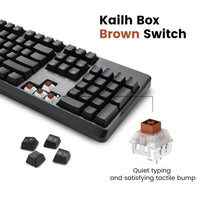 Perixx FBA-PX5300-KBRUS-11920 Mechanical Gaming Keyboard - Wired USB 5.9 Ft Cable - Customizable RGB Backlighting - Tactile Kailh Box Brown Switches - US English