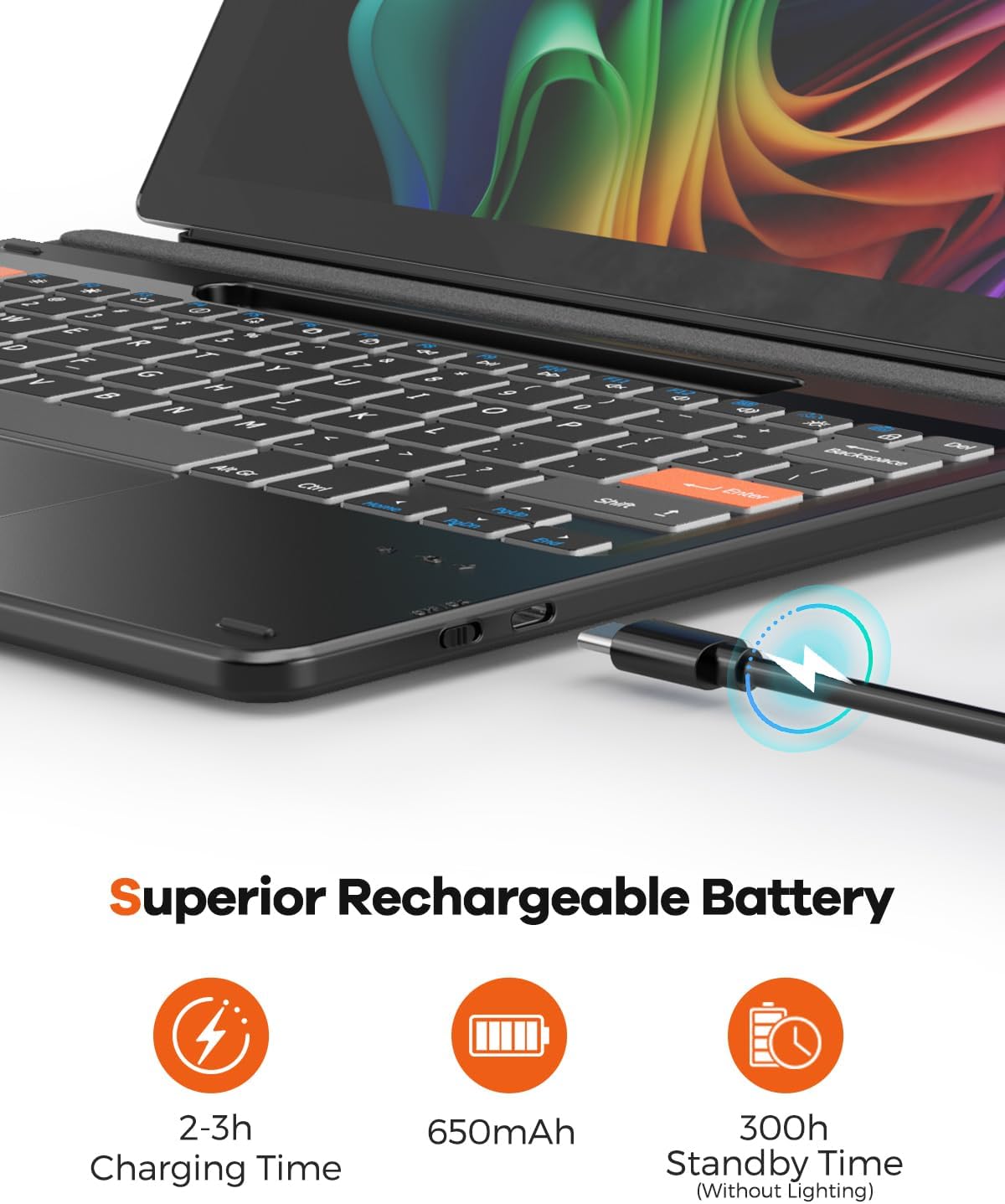 Doohoeek Surface Pro 11/10/9/8/X 13 Inch Keyboard – Back View