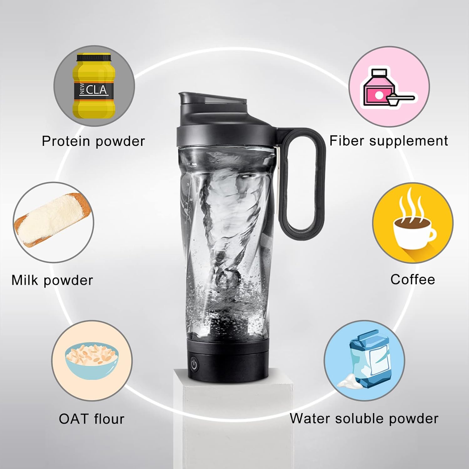 Electric Shaker Bottle, 34 oz Blender Bottles, Made with Tritan - BPA Free - Portable Mixer Cup/USB Rechargeable Shaker Cups