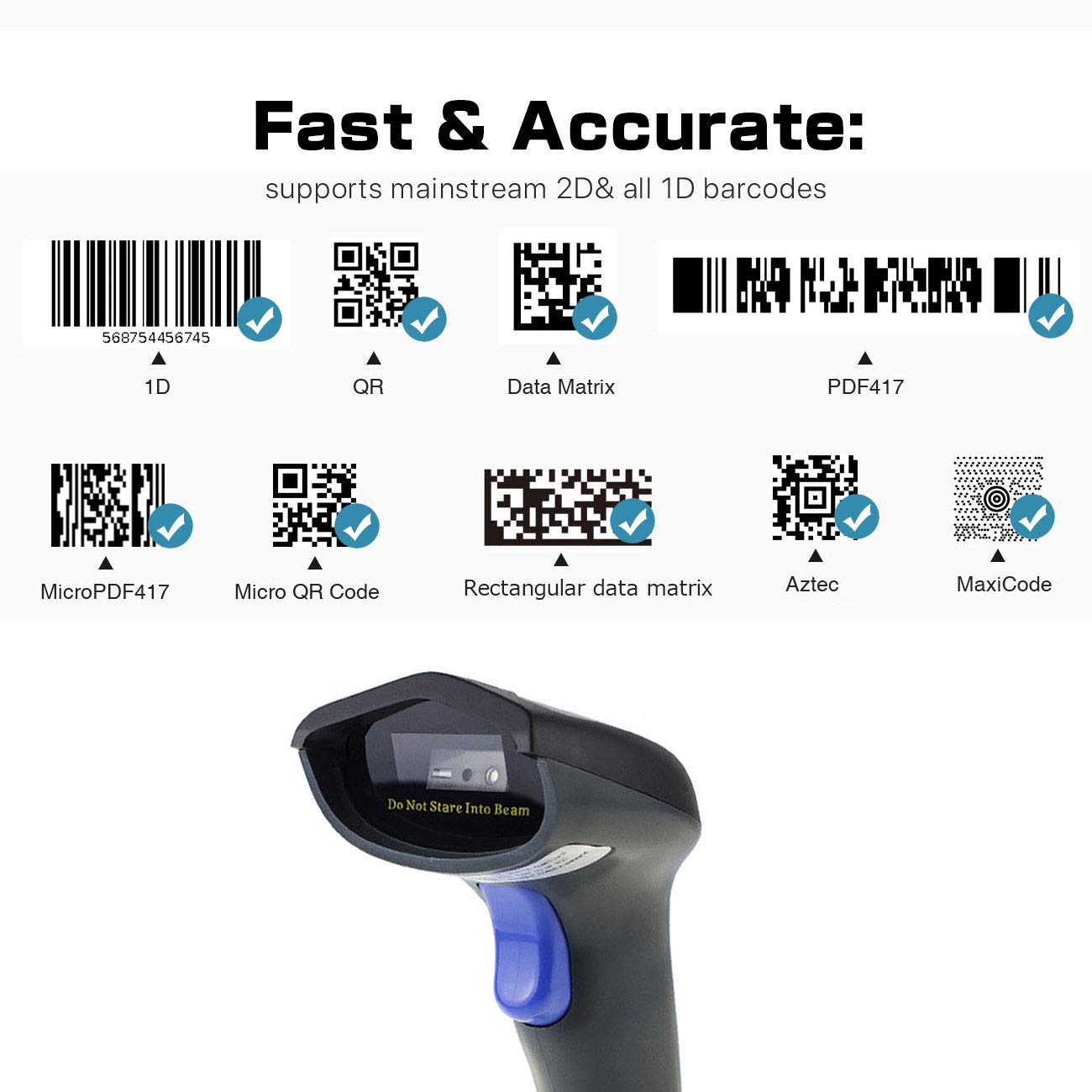 NETUM QR Barcode Scanner Hands Free Automatic USB Wired 1D 2D bar Codes Imager with Stand for Mobile Payment Computer Screen Scan Support Mac OS Windows Linux NT-W9