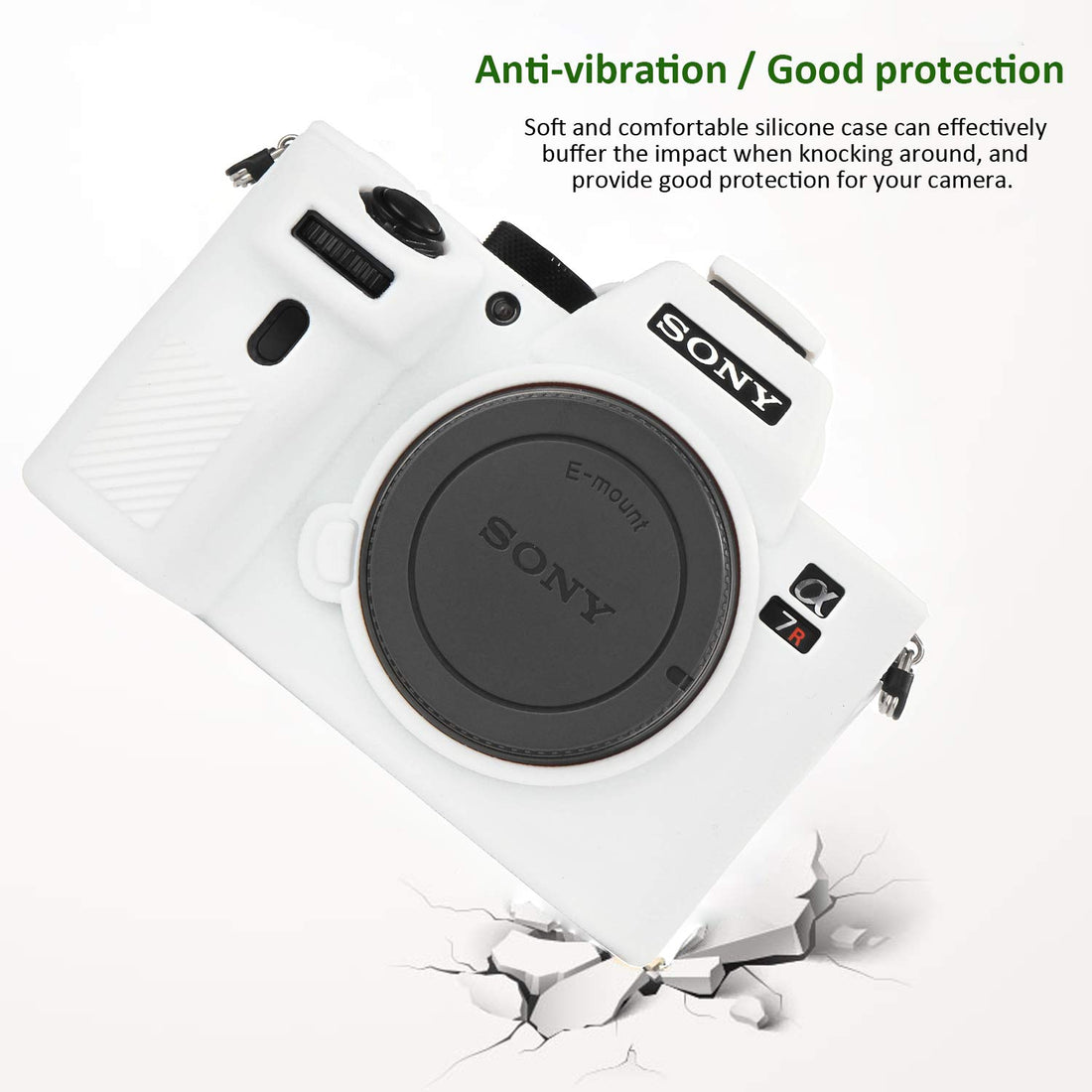Easyhood Camera Case for Sony A7 iii A7 riii Sony ILCE-7RIII A73 A7R3 Soft Silicone Rubber Camera Protective Body Case Skin Camera Bag Protector Cover (White)