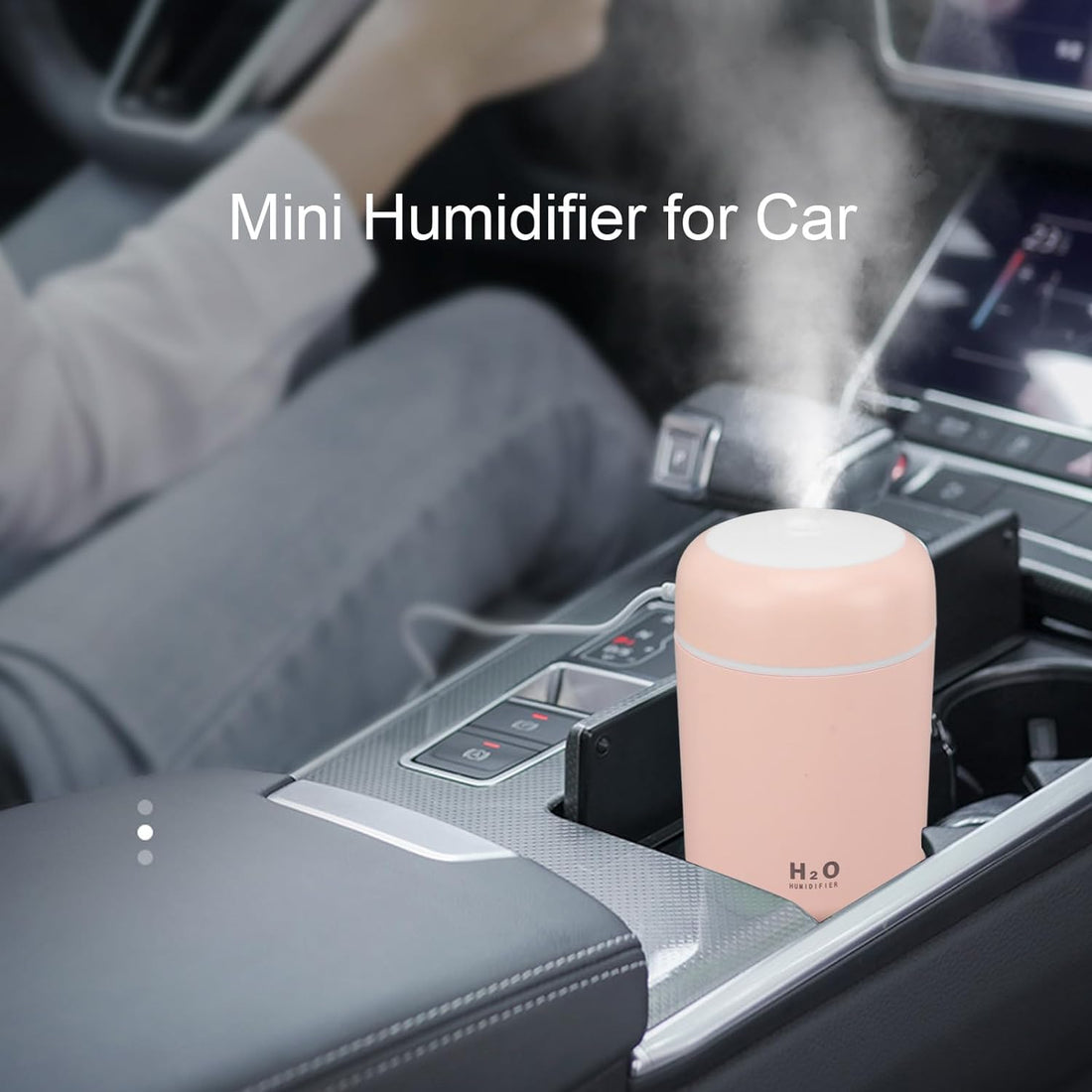 Colorful Cool Mini Humidifier,USB Portable Car Air Humidifier with Colorful Lighting Air Freshener Mute Aroma Diffuser Desktop Humidifier for Home Office Bedroom Car(Pink)