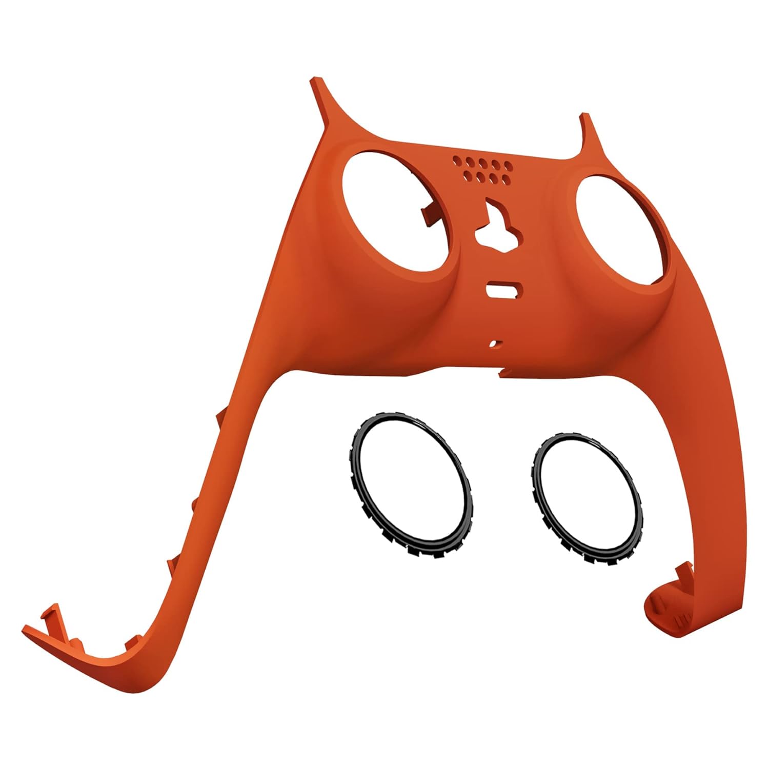 eXtremeRate Orange Decorative Trim Shell for DualSense 5 Controller, Soft Touch DIY Replacement Clip Shell for PS5 Controller, Custom Plates Cover for Playstation 5 Controller w/Accent Rings