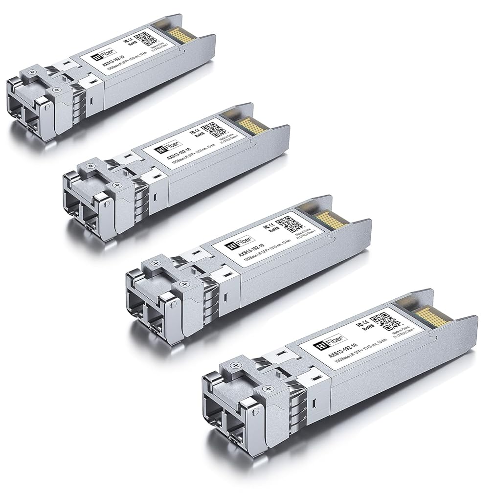 10G Single Mode SFP+ LC Module, 10GBase-LR Fiber Transceiver for Cisco SFP-10G-LR, Meraki MA-SFP-10GB-LR, Ubiquiti UniFi UF-SM-10G, Mikrotik, Netgear, D-Link and More (SMF,1310nm,10km,DDM) 4 Pack