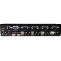 StarTech.com 4 Port Rack Mountable USB KVM Switch with Audio & USB 2.0 Hub (SV431USBAE)