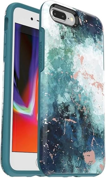 OtterBox Symmetry Series iPhone 7 Plus/8 Plus - Seas The Day Blue Ocean Design, Apple Phonecase, Slim Fit, Raised Screen Bumper, Wireless Charging Compatible