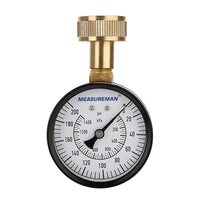 Measureman 2-1/2" Water Pressure Test Gauge, 3/4" Female Hose Thread, 0-200 psi/kpa