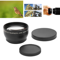 Telephoto Lens, 49MM 2X Magnification HD Telephoto Lens, Aluminum Alloy Teleconverter Lens for 49mm Camera Lens and 62mm Filter