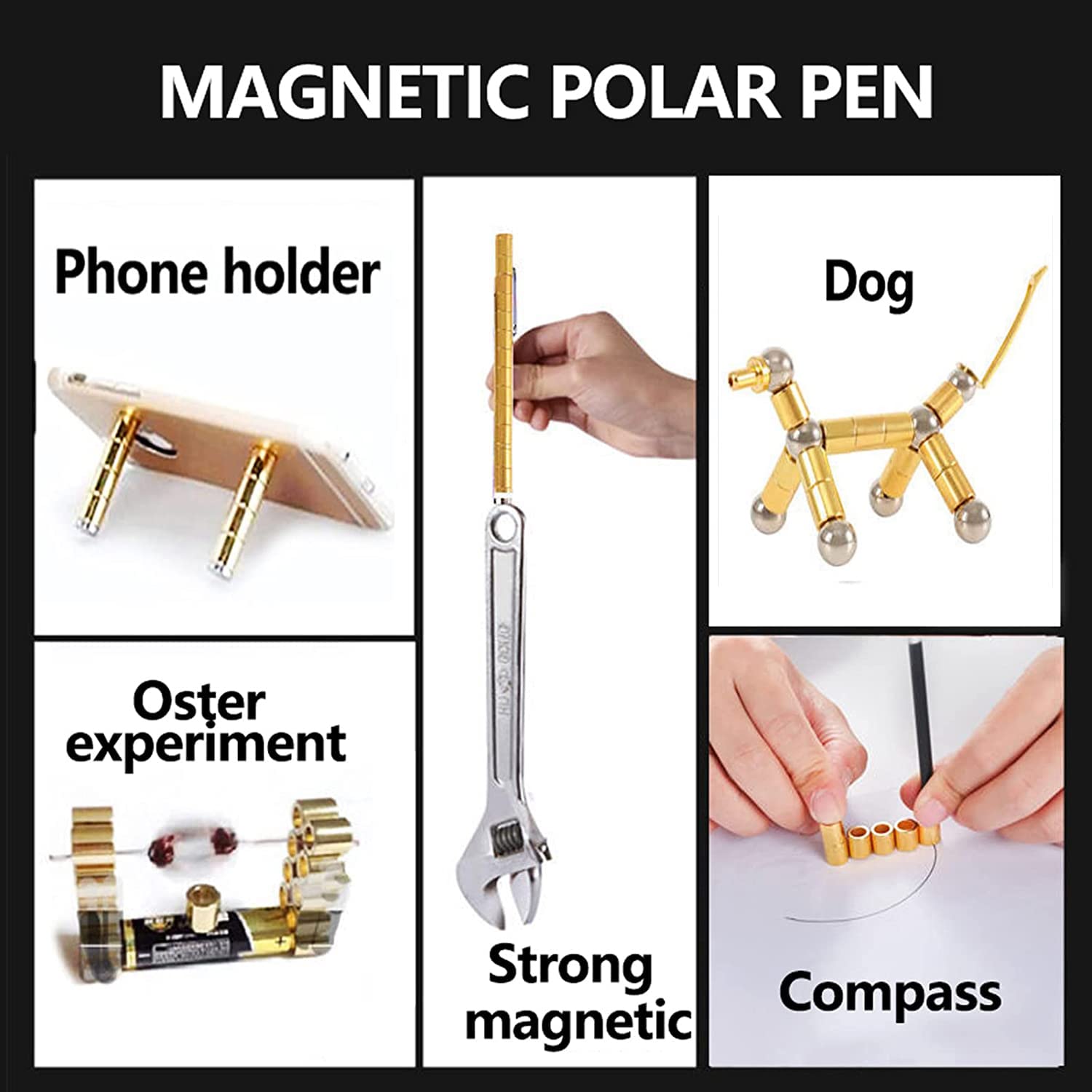 YOCHOIX 2023 New Magnetic Pen Toy Pen,Decompression Magnet Metal Pen,Fidget Pen,Creative Toy Can Write,Gifts for Family or Friends. (Multicolor)