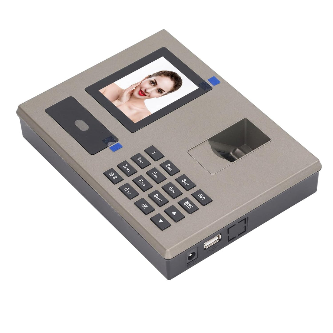 Employee Attendance Machine Simple Operation Warm Voice Prompt Quick Identification 100-240V Face Time Biometric Attendance Machine for Office (US Plug)