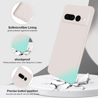 GiiYoon Case Compatible with Google Pixel 7 Pro, Silky-Soft Touch Full-Body Protective Phone Silicone Case, Shockproof Cover with Microfiber Lining, White