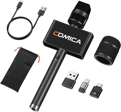 COMICA Revo S Wireless Handheld Microphone for iPhone 15 16 – Front View