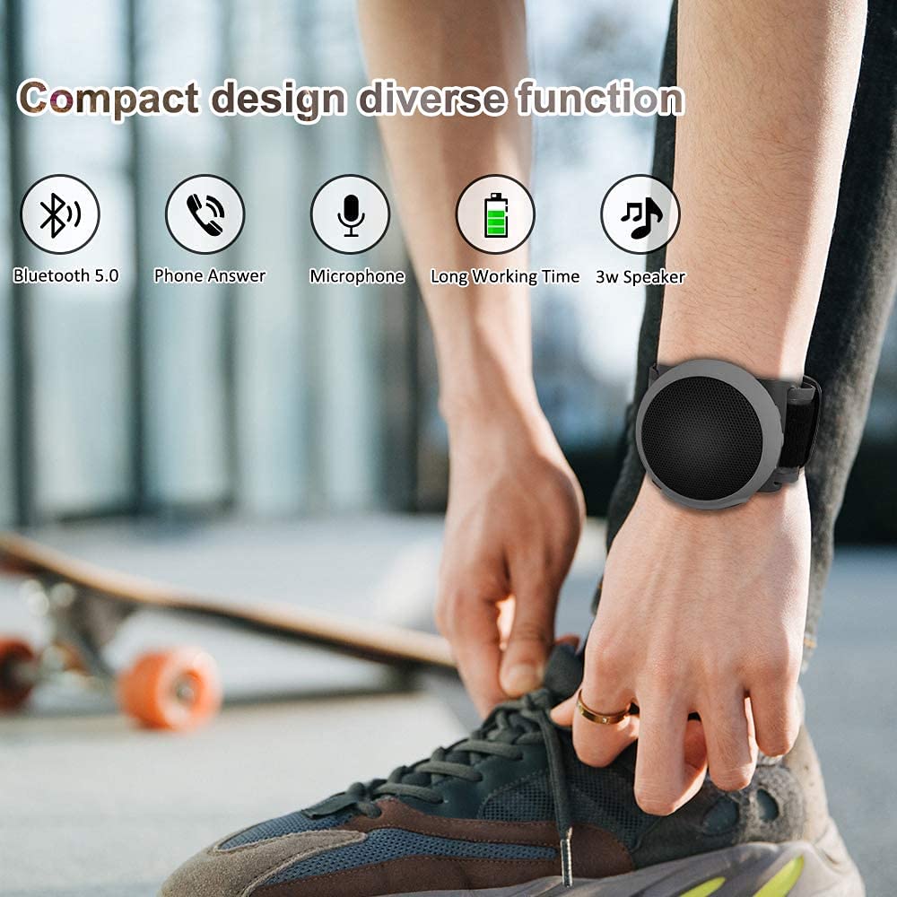 ANCwear Portable Bluetooth Speaker,TWS Dual Pairing Wearable Speaker 5.0, Outdoor Speaker for Motorcycle,Bike,Car,Shower,Hiking, Running