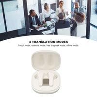 Wireless Translator Earbuds, Bluetooth 5.0 Translation Earphone Support 74 Languages 70 Accents, Translator Device with APP Strong Battery for Music Call (White)