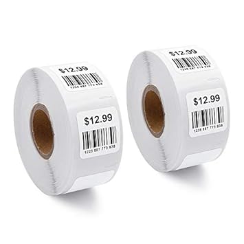 Suminey Compatible All-Purpose Labels Replacement for Dymo 30332 1" x 1"(25mmx25mm) LW Square Label Black on White Compatible with Dymo Labelwriter 450, Dymo 450 Turbo, Dymo 450 Twin Turbo, 2 Roll