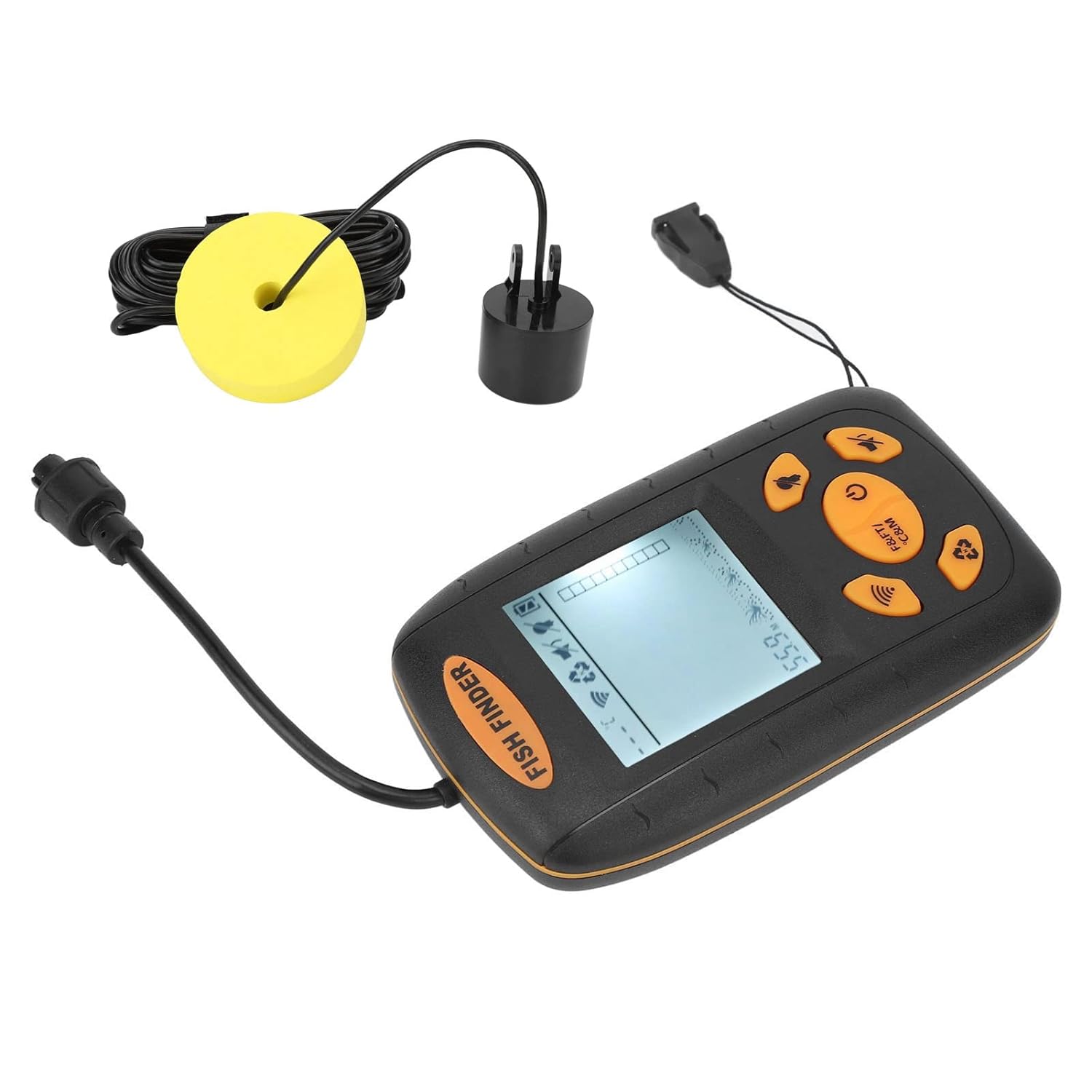 Portable Fish Finder,Handheld Fish Depth Finder Sonar Sensor,Wireless LCD Display Depth Finder with Fish Schools Alarm,for Kayak Boat Ice Fishing Sea Fishing