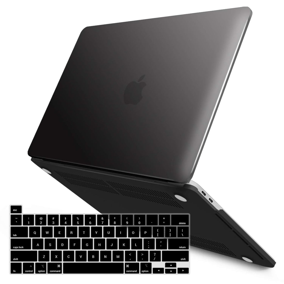 IBENZER MacBook Pro 13 Inch Case 2019 2018 2017 2016 Release A2159 A1989 A1706 A1708, Soft Touch Hard Case Shell Cover for Apple MacBook Pro 13.3 with/Without Touch Bar, Black,MMP13T-BK+1A