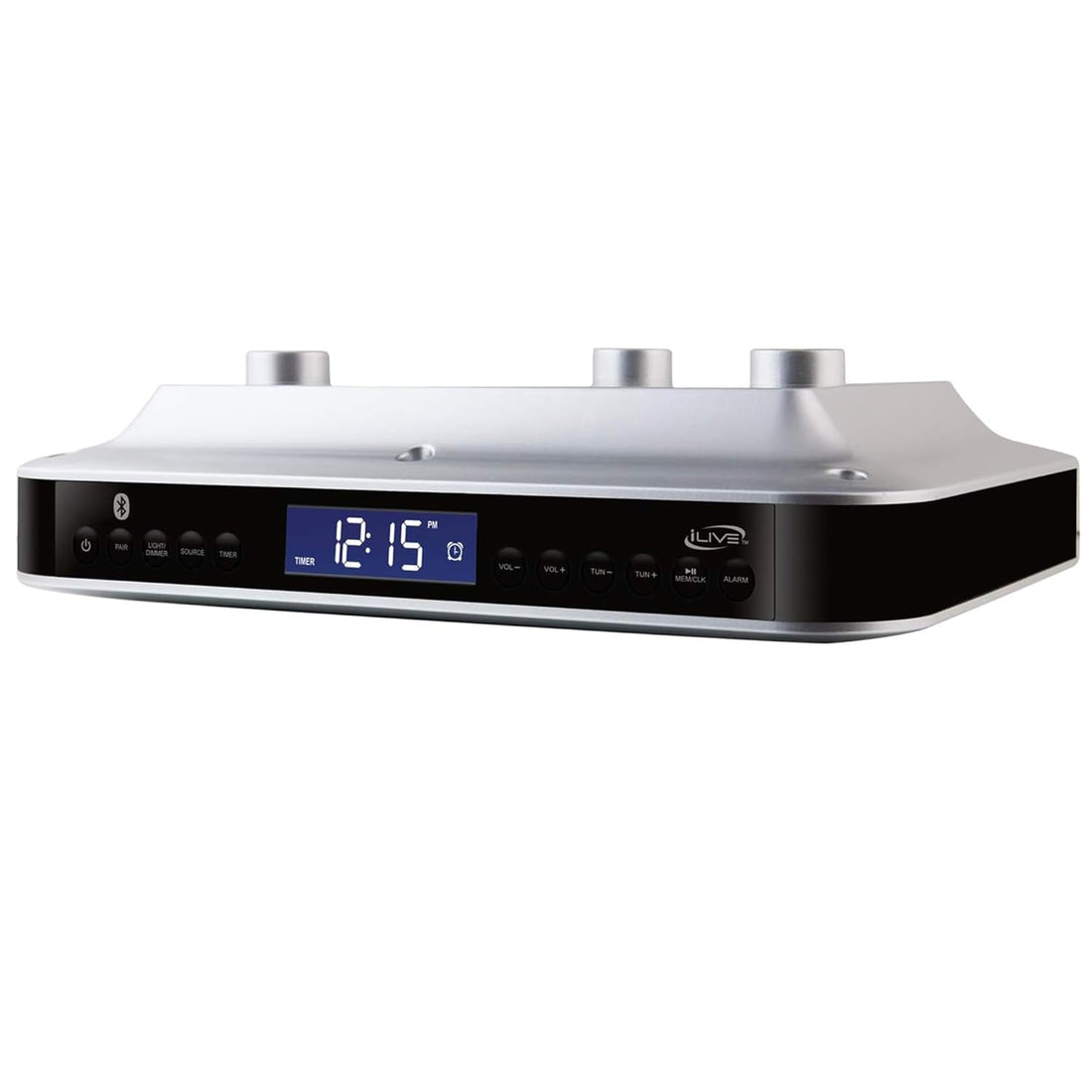 iLive Wireless Under Cabinet Bluetooth FM Radio, 9.09 x 7.32 x 2.44 Inches, Includes Mounting Hardware (IKB318S)