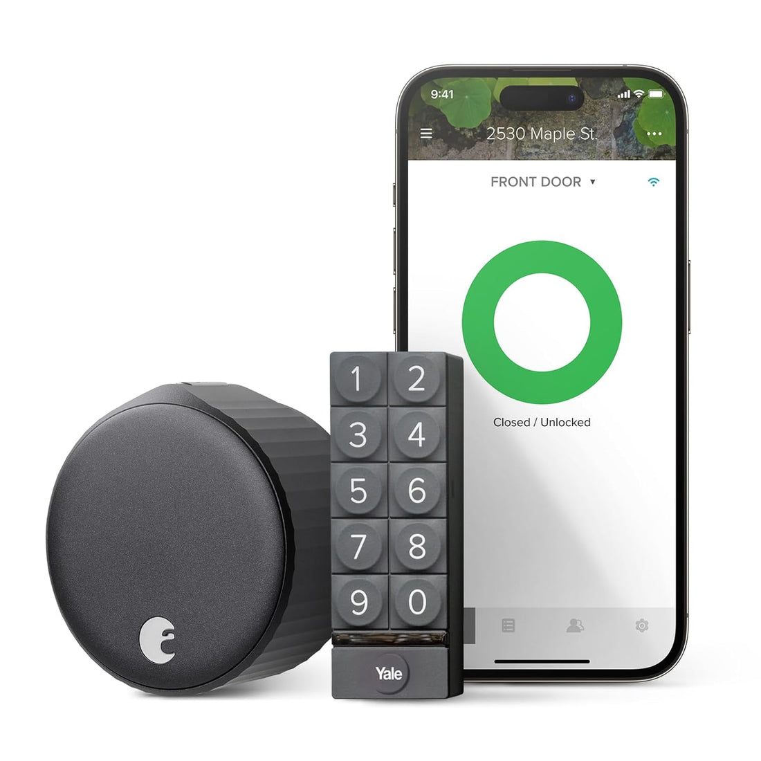 August Wi-Fi Smart Lock + Smart Keypad, Matte Black - Add Key-Free Access to Your Home - Great for Guests and Vacation rentals