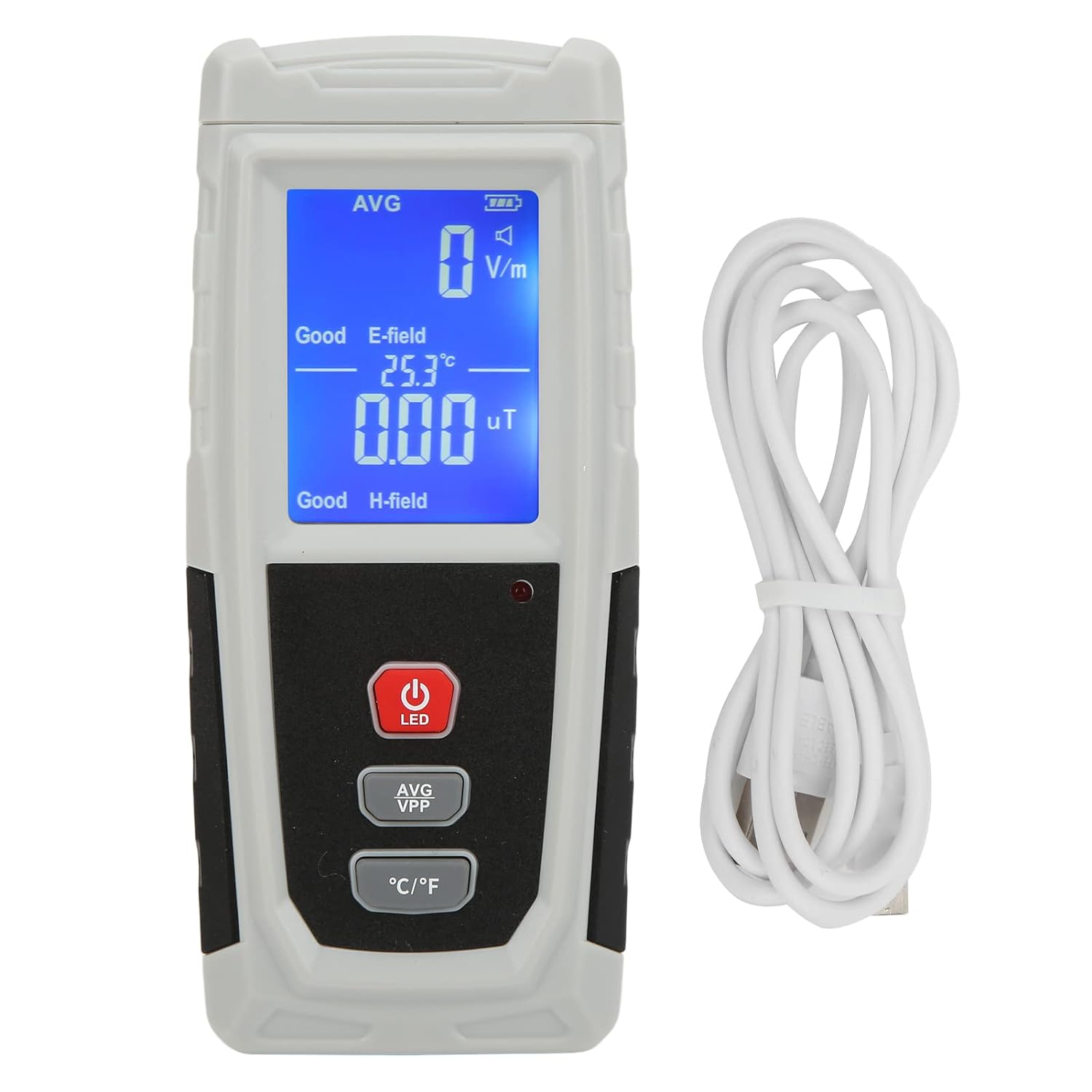 EMF Meter, 5Hz to 3500MHz Rechargeable Digital Electromagnetic Field Radiation Detector, Handheld Digital LCD EMF Detector Tester for Home EMF Inspections, Office, Outdoor, Ghost Hunting