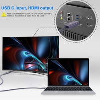 USB-C Female to HDMI Male Cable Adapter,USB Type C 3.1 Input to HDMI Ouput Converter,4K 60Hz USBC Thunderbolt 3 Adapter MacBook Pro,Mac Air,Chromebook Pixel and More (Gray)