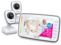 [HD] Video Baby Monitor, 720P 5" HD Display, IPS Screen, 2 HD Cams, 12-Hour Battery Life, 1000ft Range, 2-Way Communication, Secure Privacy Wireless Technology