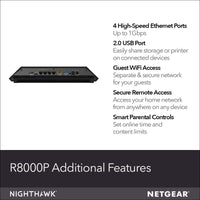 NETGEAR Nighthawk X6S AC4000 Tri-Band WiFi Router, Gigabit Ethernet, MU-MIMO, Compatible with Amazon Echo/Alexa (R8000P)