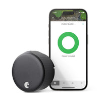 August Home 4th Gen Alexa, Google Assistant, Home Kit, Smart Things and Airbnb Wi-Fi Lock Compatible Upgrade Your Deadbolt (Matte Black)