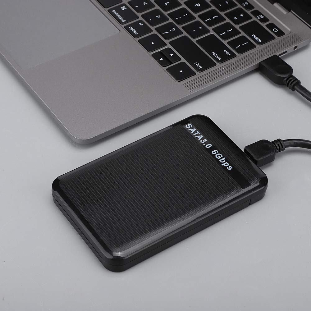 Qiilu External Hard Drive for Laptop External Hard Drive Abs 2.5Inch Usb3.0 Sata3.0 High Speed 6Gbps Mobile Hard Disk Enclosure Supports 6Tb Uasp Acceleration (Black) (Black)