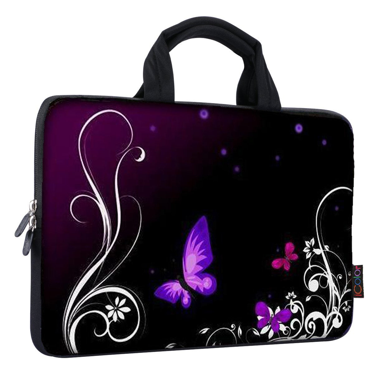 iColor 14 15 15.4 15.6 inch Laptop Handle Bag Computer Protect Case Pouch Holder Notebook Sleeve Neoprene Cover Soft Carring Travel Case for Dell Lenovo Toshiba HP Chromebook ASUS Acer Purple ICB-01