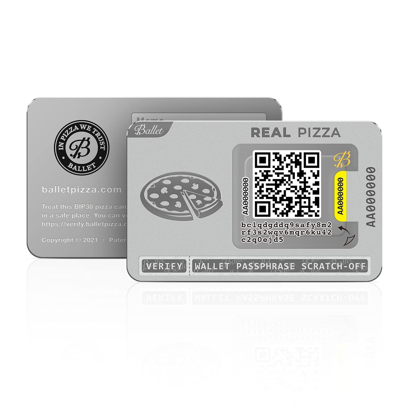 Ballet 2-Pack Real Pizza - Nondescript Cryptocurrency Wallet for Bitcoin, Ethereum, XRP, Litecoin, and 50+ Other Cryptocurrencies, The Easiest Crypto Cold Storage Wallet