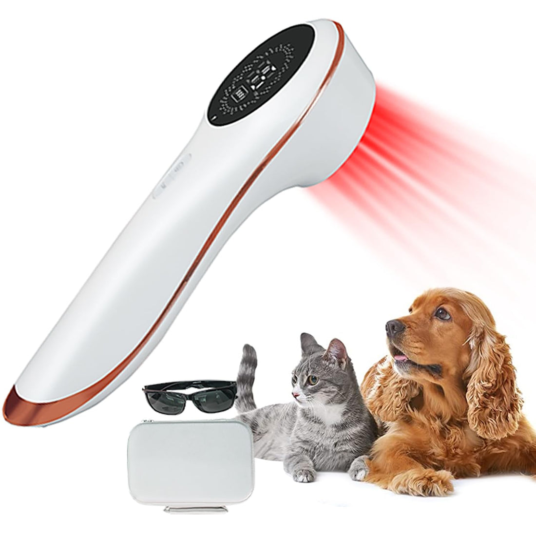 Cold Laser Therapy Device for Dogs, Portable Red Light Therapy Vet Device for Pain Relief, 3x808nm+13x650nm, Pet Laser Therapy, Accelerates Wound Healing and Reduces Inflammation in Dog, Cat, Horse