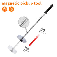 Rechabite Magnetic Sweeper Telescoping Pick-up Tool, Thickened Pole, 35LB Magnet Stick Screws Parts Finder, Pickup Nails, Screws, and Metal Picker, Black Handle