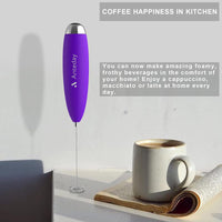 Frother for Coffee, Frother Handheld, Milk Frother, Upgraded Matcha Whisk Drink Mixer Electric Mini Whisk Hand Frother Mini Foamer Coffee Mixer for Cappuccino Frappe Matcha Hot Chocolate, Violet